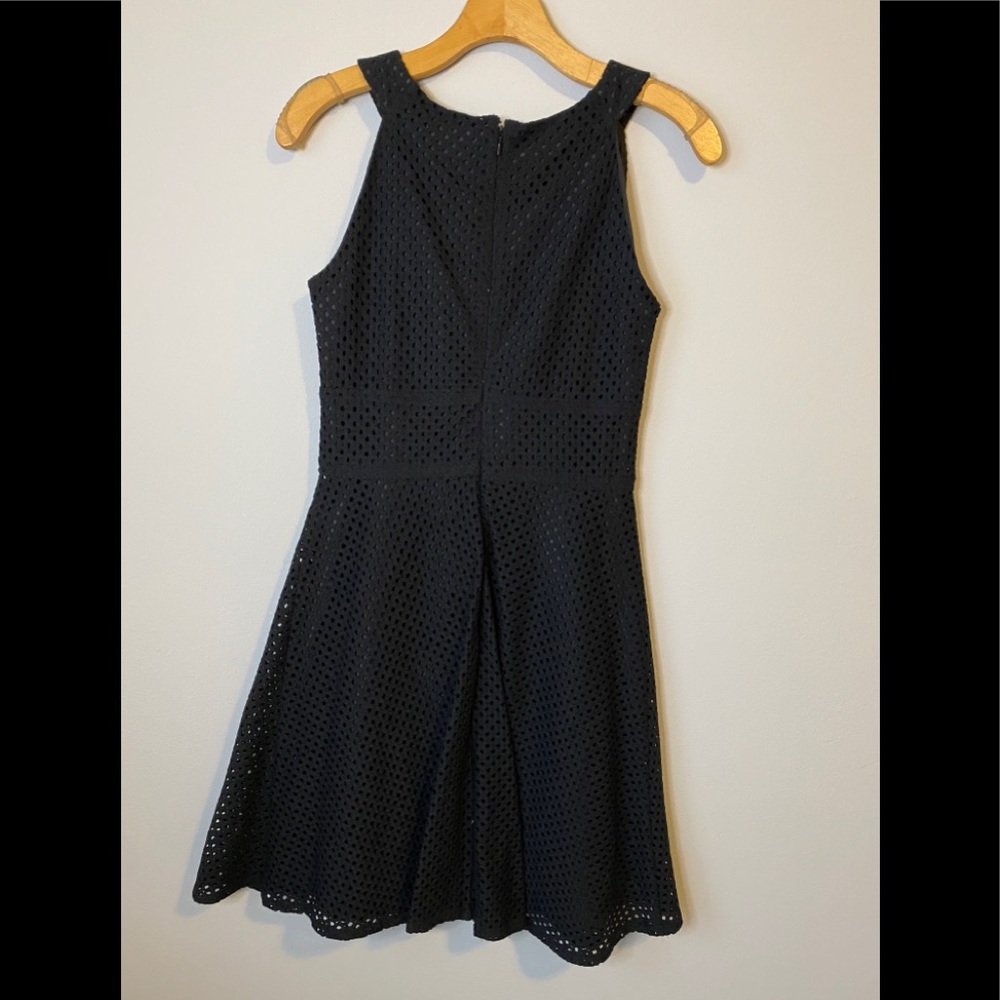 Black eyelet halter dress